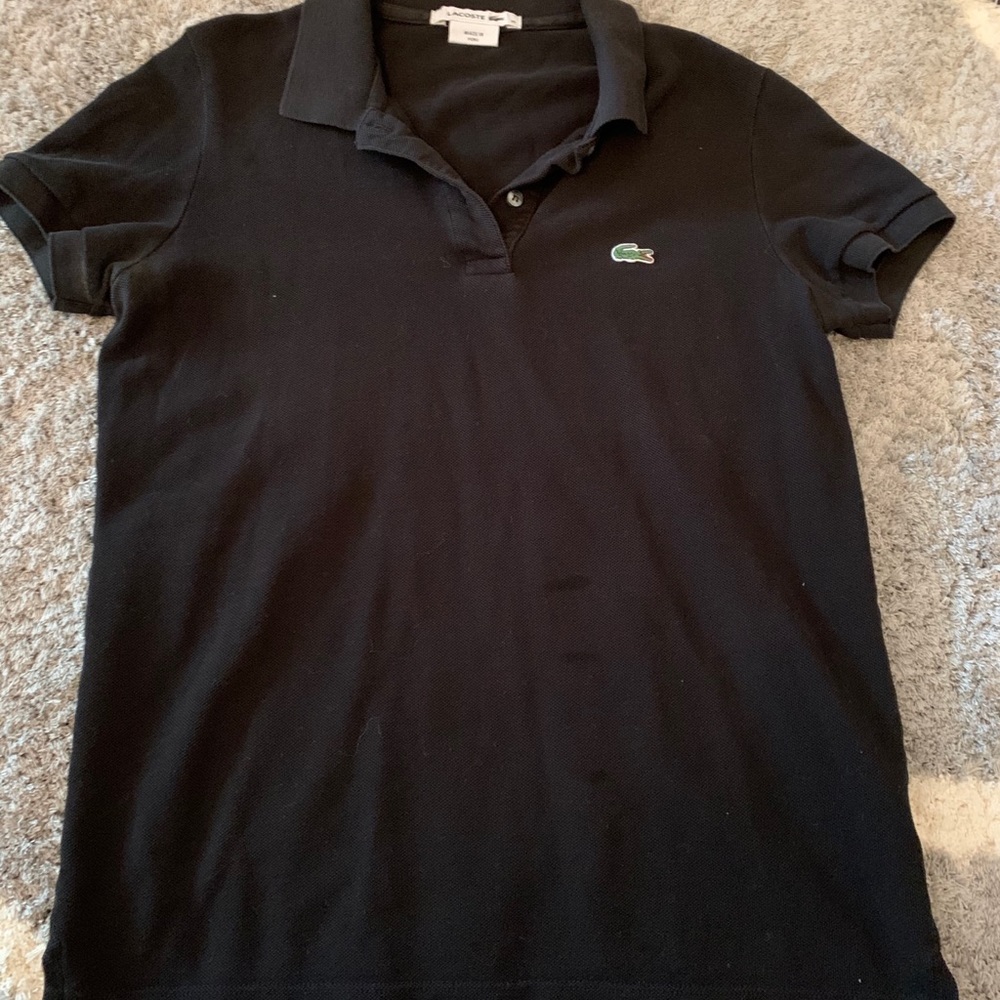 black lacoste shirt.